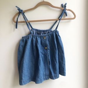 Denim spaghetti strap crop top